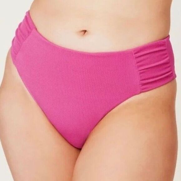 Andie Bikini Bottoms Small The Ruched Side Bottom Orchid Pink Women’s NWT - Picture 4 of 4